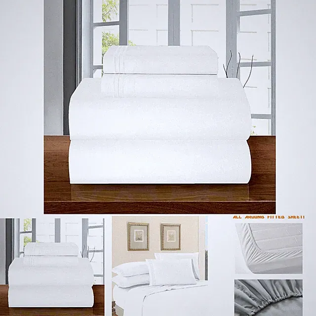 1500 Thread Count Queen White Wrinkle Resistant Hotel Quality Bedding Set Deep