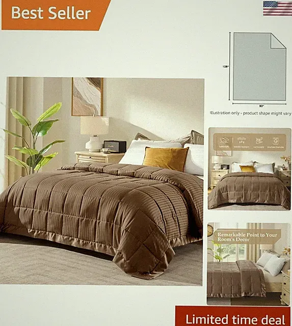 All-Season King Blanket with Satin Trim - Machine Washable & Elegant Design