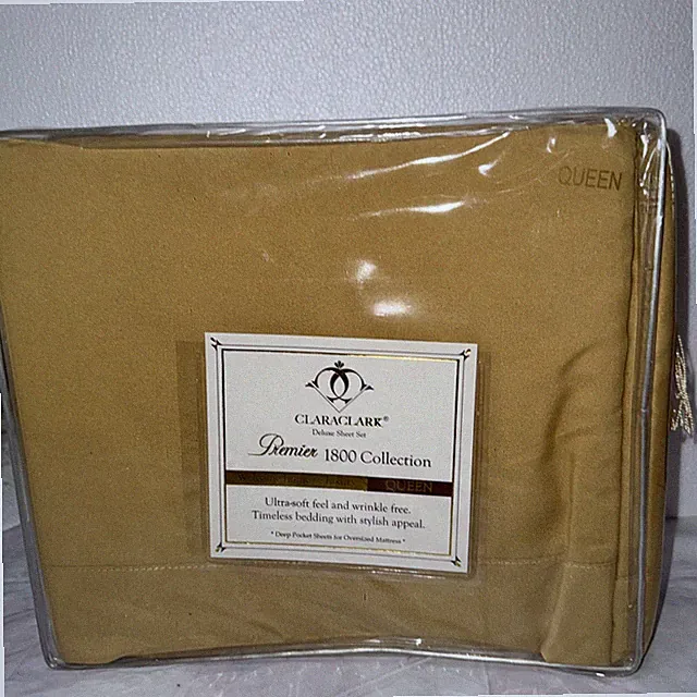 Clara Clark Premier 1800 Collection, Deluxe Top Queen Sheet Camel Gold (C2)