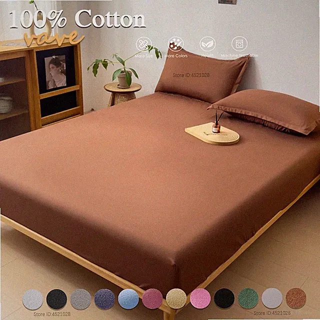 Cotton Fitted Sheet Mattress Pads and Bedspread Covers 140/150/160/180x200 Size