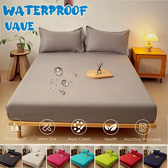 Fitted Bed Sheets Mattress Pads Soft Microfiber Breathable Bedspreads Protector