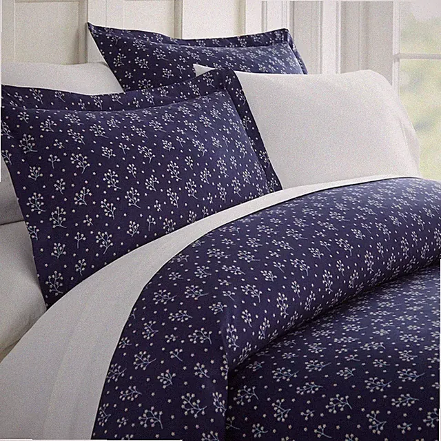 Kaycie Gray Fashion Ultra Soft Midnight Blossoms Pattern 3 Piece Duvet Cover Set