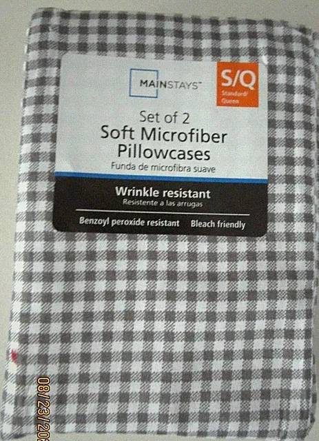MAIN STAY SET OF 2 SOFT MICROFIBER PILLOWCASES--WRINKLE RESISTANT S/Q