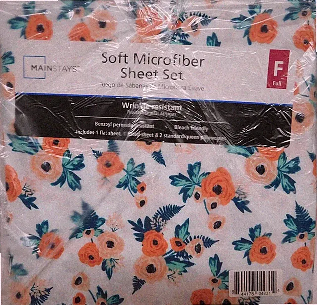 Mainstays Soft Microfiber 4 Piece Full Sheet Set,Wrinkle Resistant