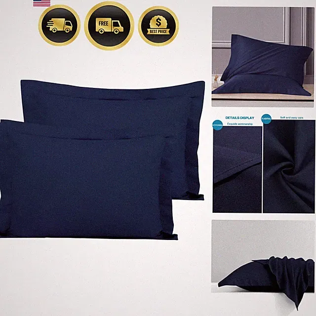 Microfiber Standard Pillow Shams Set of 2, Fade, Wrinkle and Shrinkage Resist...