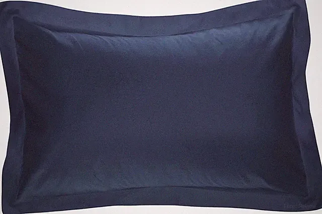 Poplin Tailored 2-Pack Pillow Sham, Standard, Navy