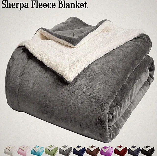 Sherpa Fleece Blanket Soft Warm Double Sided Sofa Bed Blankets Throws Twin Queen