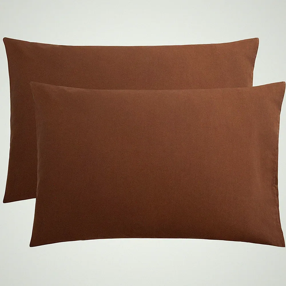 Soft Microfiber Pillowcases Queen, 2 Pack, Wrinkle Resistant, 20x30, Brown