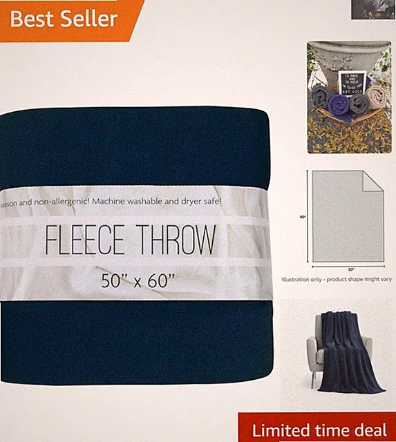Stylish Hypoallergenic Fleece Throw Blanket - Perfect for Living Room & Travel