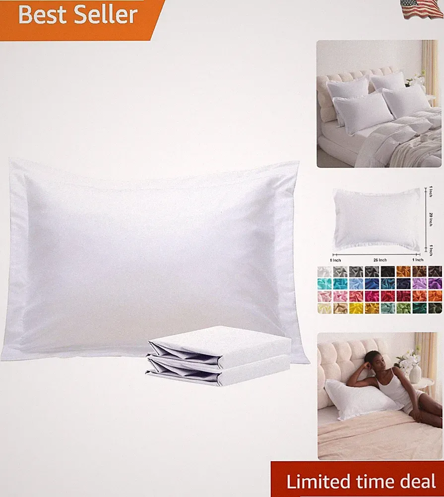 Super Soft 20x26 Microfiber Pillow Shams - Wrinkle and Stain Resistant, 2-Pack