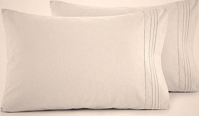 Ultra-Soft 2-Piece Pillowcase Set QualityMicrofiberDouble Brushed Wrinkle White