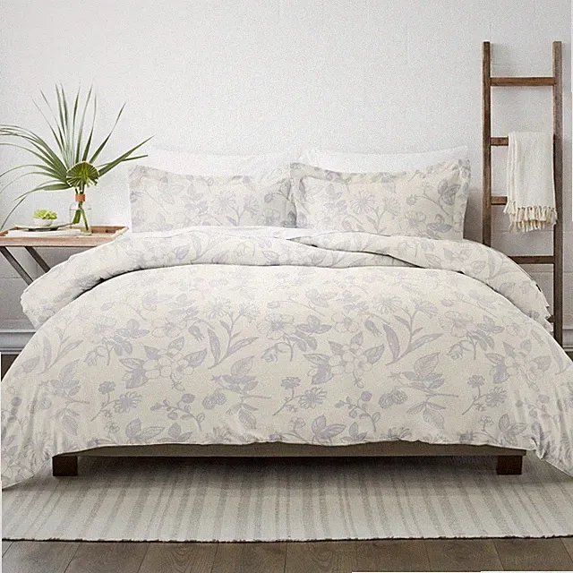 Ultra Soft Floral Garden Pattern 3 Piece Duvet Cover Set by Kaycie Gray Fashion