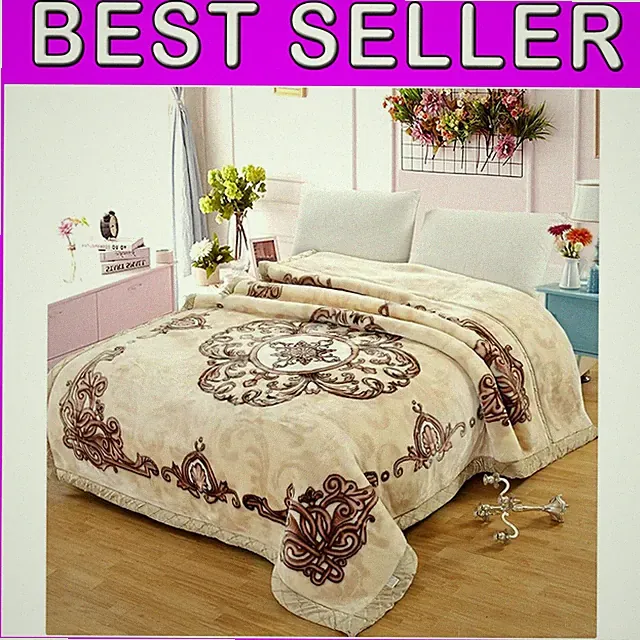 Warm Winter Fleece Plush Blanket, Heavy Korean Mink#